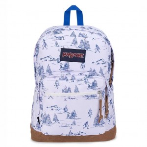 JanSport Right Pack Sırt çantaları Okul Sırt Çantaları Beyaz Mavi | STRNY23441