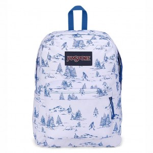 JanSport SuperBreak® Plus Sırt çantaları Dizüstü Sırt Çantası Beyaz Mavi | TRICD45923