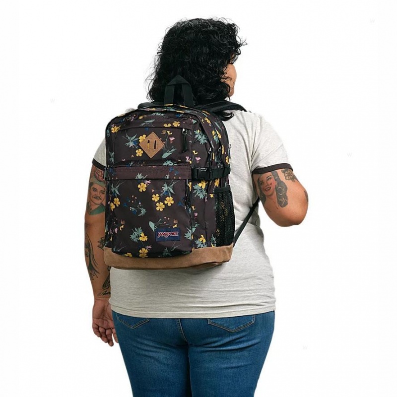 JanSport DARK FLORA BUNDLE Sırt çantaları Dizüstü Sırt Çantası Kahverengi | QTRWA78463