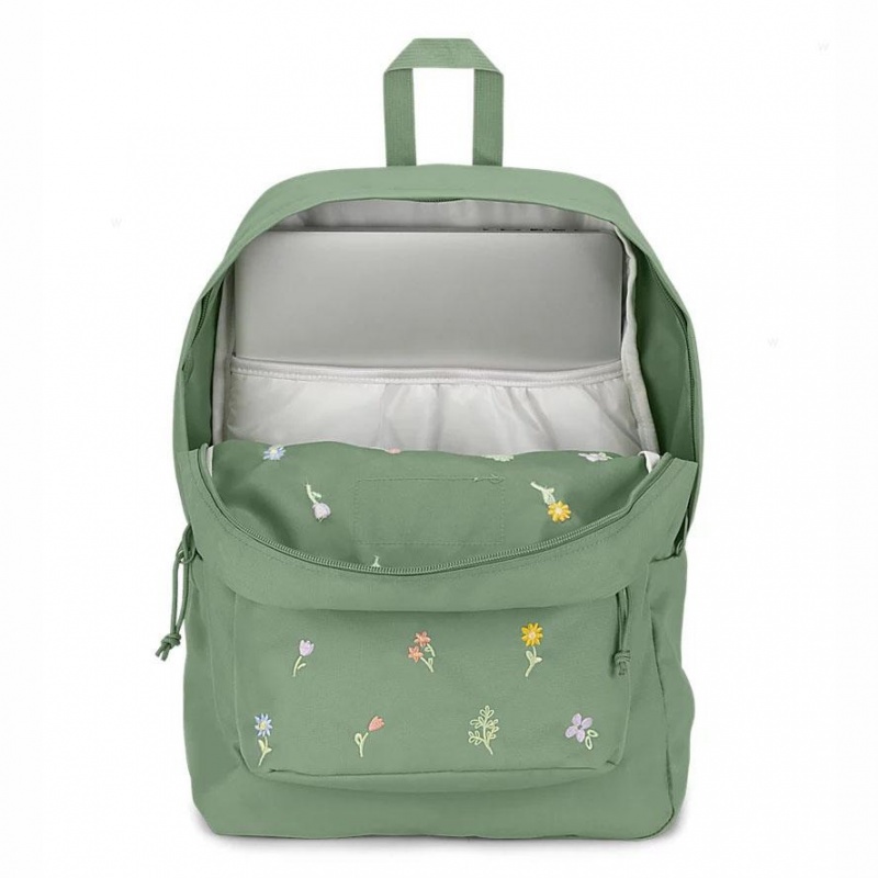 JanSport EMBROIDERED BLOSSOM BUNDLE Sırt çantaları Okul Sırt Çantaları Yeşil | XTRBH95885