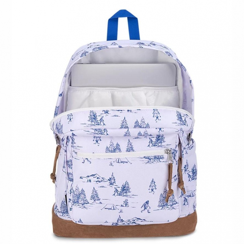 JanSport Right Pack Sırt çantaları Dizüstü Sırt Çantası Beyaz Mavi | TRJZR71656