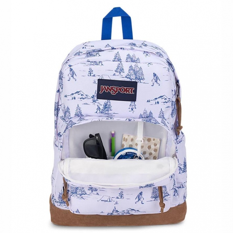 JanSport Right Pack Sırt çantaları Dizüstü Sırt Çantası Beyaz Mavi | TRJZR71656