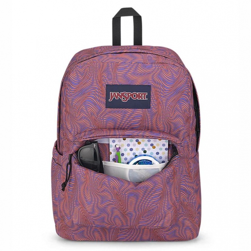 JanSport SuperBreak® Plus Sırt çantaları Dizüstü Sırt Çantası Mor Turuncu | TRZPD99582