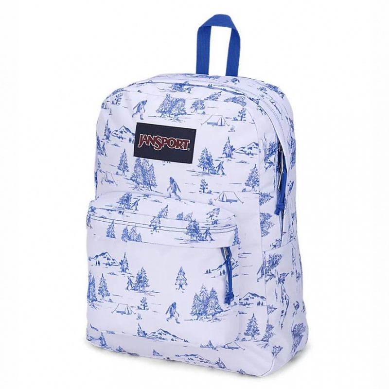 JanSport SuperBreak® Plus Sırt çantaları Dizüstü Sırt Çantası Beyaz Mavi | TRICD45923