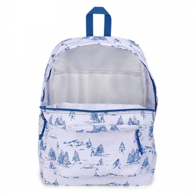 JanSport SuperBreak® Plus Sırt çantaları Dizüstü Sırt Çantası Beyaz Mavi | TRICD45923