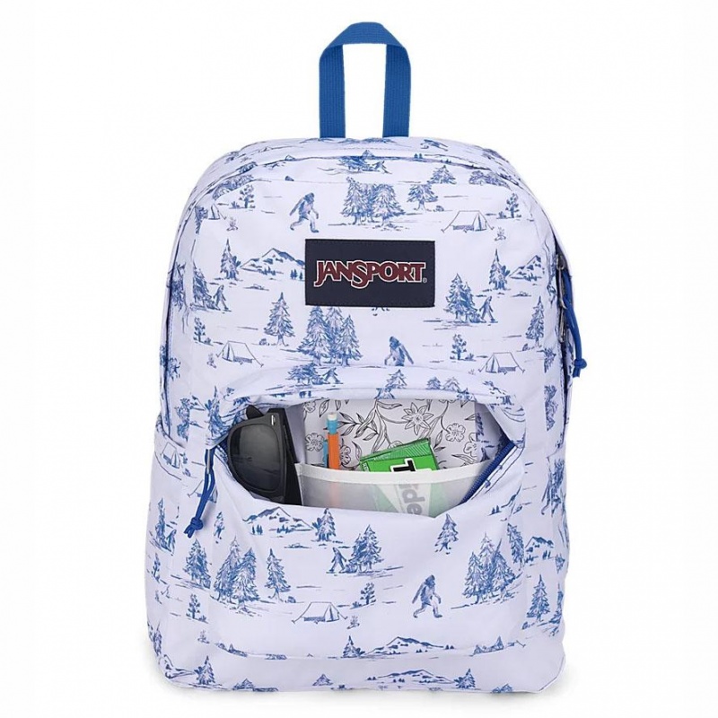 JanSport SuperBreak® Plus Sırt çantaları Dizüstü Sırt Çantası Beyaz Mavi | TRICD45923