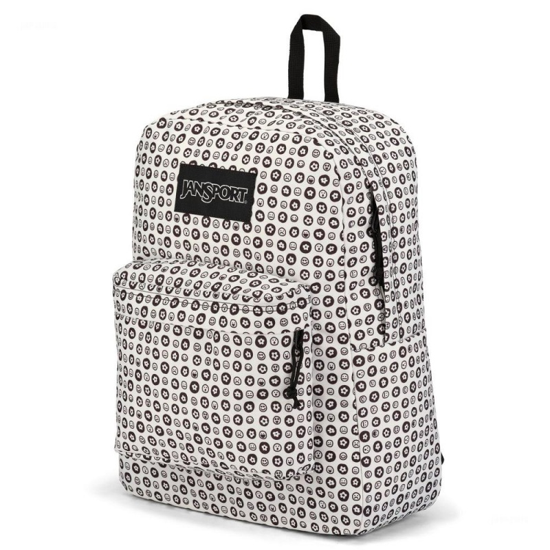 JanSport SuperBreak® Plus Sırt çantaları Dizüstü Sırt Çantası Beyaz Siyah | PTRER95418